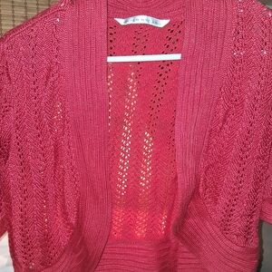Peter Nygard Vibrant Red Open-Knit Sweater